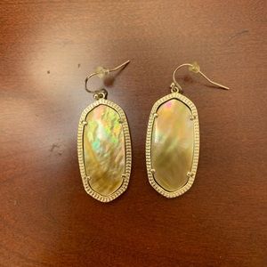 Kendra Scott Gold Mother of Pearl Elle Earrings